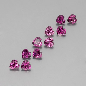 2,57 ct natürliche purpurfarbener Rhodolith-Edelsteine, Herzform, VS