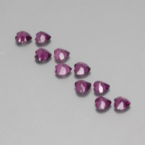 2,57 ct natürliche purpurfarbener Rhodolith-Edelsteine, Herzform, VS