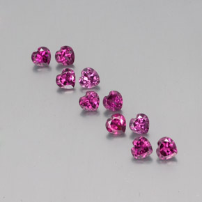 3,49 ct natürliche roter Rhodolith-Edelsteine, Herzform, VS