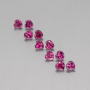 3,22 ct natürliche roter Rhodolith-Edelsteine, Herzform, VS