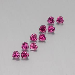 3,22 ct natürliche roter Rhodolith-Edelsteine, Herzform, VS