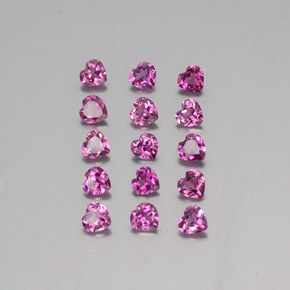 3,54 ct natürliche purpurfarbener Rhodolith-Edelsteine, Herzform, VVS-VS