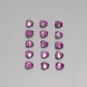 3,54 ct natürliche purpurfarbener Rhodolith-Edelsteine, Herzform, VVS-VS
