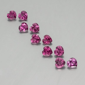2,81 ct natürliche purpurfarbener Rhodolith-Edelsteine, Herzform, VVS-VS