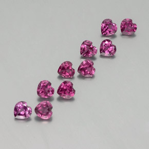2,81 ct natürliche purpurfarbener Rhodolith-Edelsteine, Herzform, VVS-VS