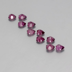 2,81 ct natürliche purpurfarbener Rhodolith-Edelsteine, Herzform, VVS-VS