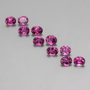 3,98 ct natürliche purpurfarbener Rhodolith-Edelsteine, Oval Schliff, VS