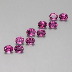 3,98 ct natürliche purpurfarbener Rhodolith-Edelsteine, Oval Schliff, VS