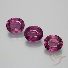 2.93 ct natürliche rötlich-lila Rhodolith-Granat-Edelsteine, Oval, VS