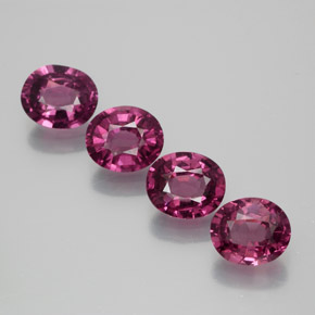 4,08 ct natürliche purpurfarbener Rhodolith-Edelsteine, Oval Schliff, VVS-VS
