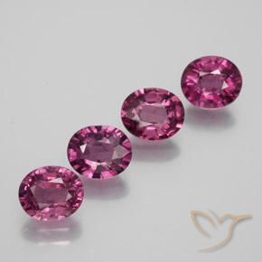 3,87 ct natürliche purpurfarbener Rhodolith-Edelsteine, Oval Schliff, VVS-VS