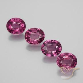 3,87 ct natürliche purpurfarbener Rhodolith-Edelsteine, Oval Schliff, VVS-VS
