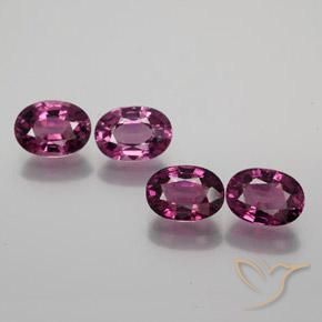 4.46 ct natürliche tieflila Rhodolith-Granat-Edelsteine, Oval, VVS-VS