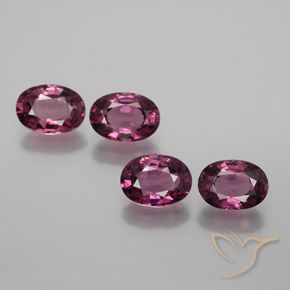 3.83 ct natürliche rötlich-lila Rhodolith-Granat-Edelsteine, Oval, VVS-VS