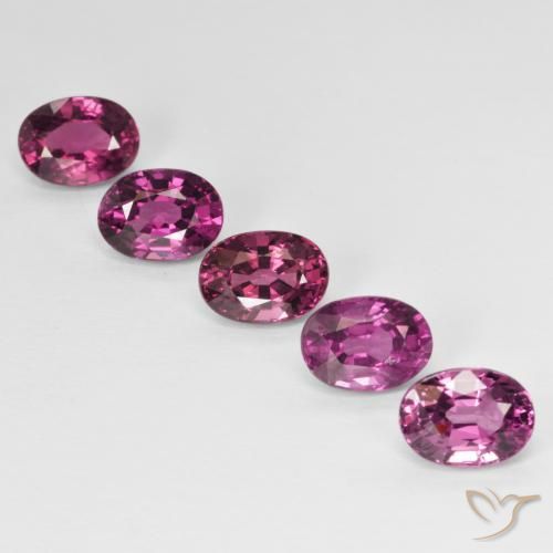 6,42 ct natürliche purpurfarbener Rhodolith-Edelsteine, Oval Schliff, VVS-VS
