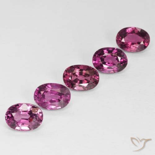 6,42 ct natürliche purpurfarbener Rhodolith-Edelsteine, Oval Schliff, VVS-VS