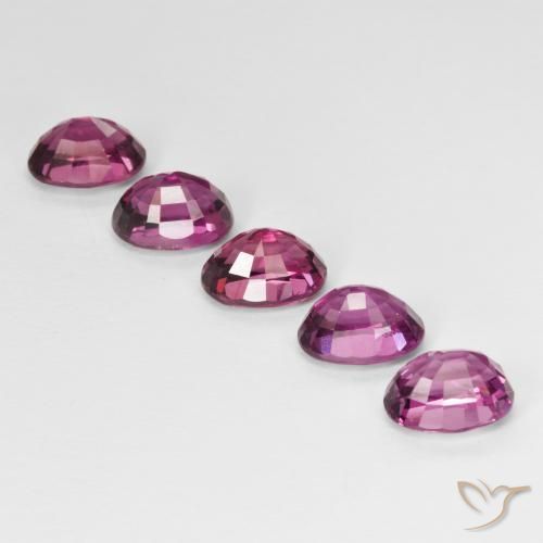 6,42 ct natürliche purpurfarbener Rhodolith-Edelsteine, Oval Schliff, VVS-VS