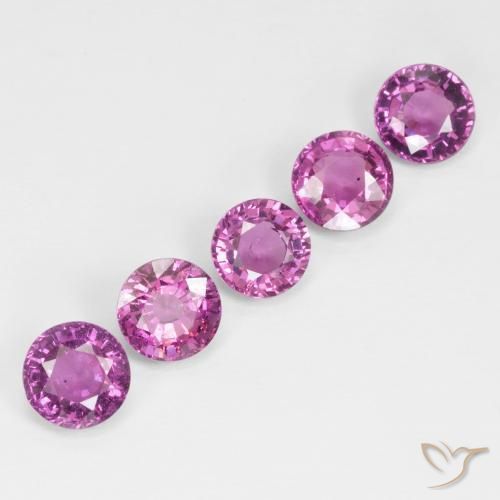 3.41 ct natürliche Rosaig-lila Rhodolith-Granat-Edelsteine, Runden, VS