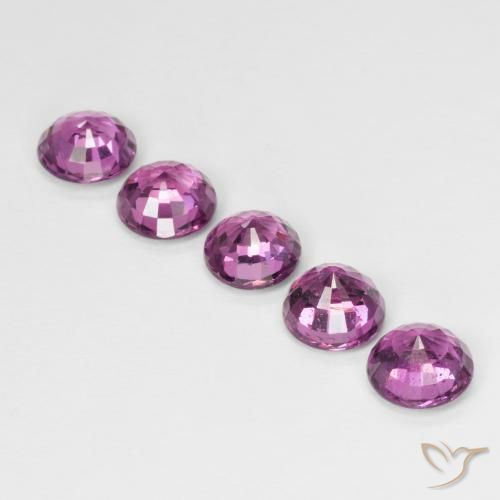 3.41 ct natürliche Rosaig-lila Rhodolith-Granat-Edelsteine, Runden, VS