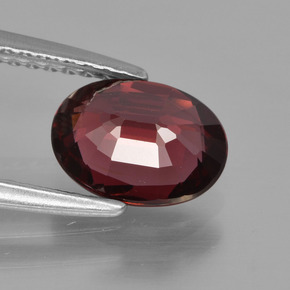 1,54 ctw natürlicher roter Rhodolith, Oval Schliff, VS