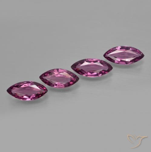 3.69 ct natürliche rötlich-lila Rhodolith-Granat-Edelsteine, Marquise, VS