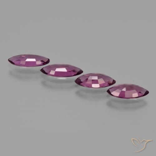 3.69 ct natürliche rötlich-lila Rhodolith-Granat-Edelsteine, Marquise, VS
