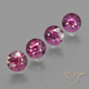 2.58 ct natürliche rötlich-lila Rhodolith-Granat-Edelsteine, Runden, VS