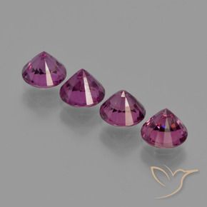 2.58 ct natürliche rötlich-lila Rhodolith-Granat-Edelsteine, Runden, VS