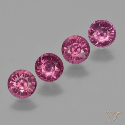 2.46 ct natürliche Rosaig-lila Rhodolith-Granat-Edelsteine, Runden, VS
