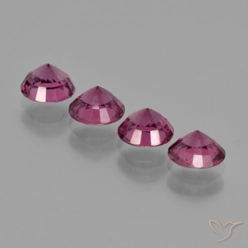 2.46 ct natürliche Rosaig-lila Rhodolith-Granat-Edelsteine, Runden, VS