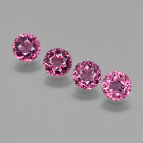 2,36 ct natürliche Rosa Beere Lila Rhodolith-Edelsteine, Rund Schliff, VS