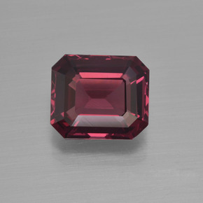 2,98 ctw natürlicher roter Rhodolith, Smaragdschliff, VVS-VS