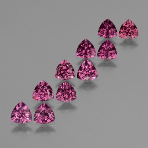 5,49 ct natürliche purpurfarbener Rhodolith-Edelsteine, Trillion, VS