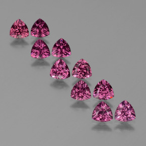 5,49 ct natürliche purpurfarbener Rhodolith-Edelsteine, Trillion, VS