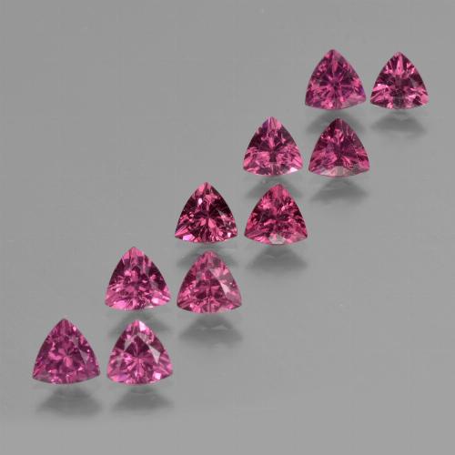 5,37 ct natürliche purpurfarbener Rhodolith-Edelsteine, Trillion, VS