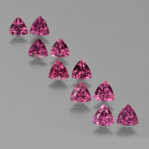 5,37 ct natürliche purpurfarbener Rhodolith-Edelsteine, Trillion, VS