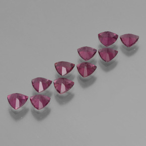 5,37 ct natürliche purpurfarbener Rhodolith-Edelsteine, Trillion, VS