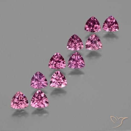 5.40 ct natürliche rötlich-lila Rhodolith-Granat-Edelsteine, Trillion, VS
