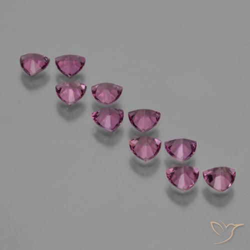 5.40 ct natürliche rötlich-lila Rhodolith-Granat-Edelsteine, Trillion, VS
