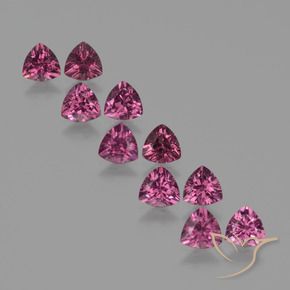 5.20 ct natürliche Dunkelrosa Beere Lila Rhodolith-Granat-Edelsteine, Trillion, VS