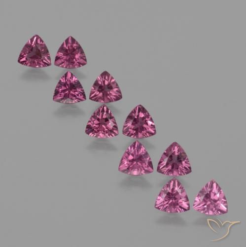 4.58 ct natürliche Dunkelrosa Beere Lila Rhodolith-Granat-Edelsteine, Trillion, VS
