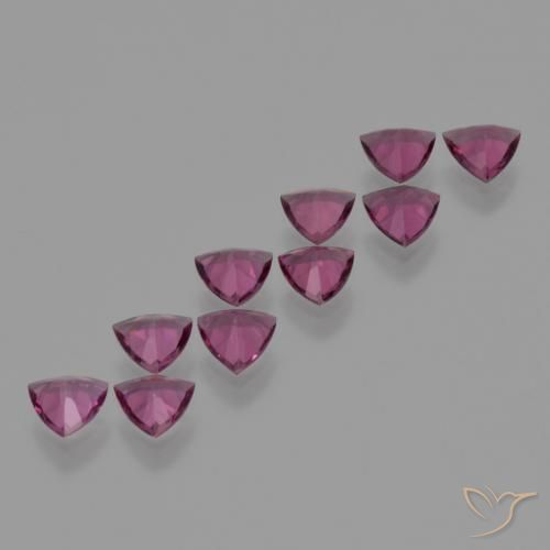 4.58 ct natürliche Dunkelrosa Beere Lila Rhodolith-Granat-Edelsteine, Trillion, VS