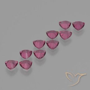 5.15 ct natürliche Himbeerrot Rhodolith-Granat-Edelsteine, Trillion, VS