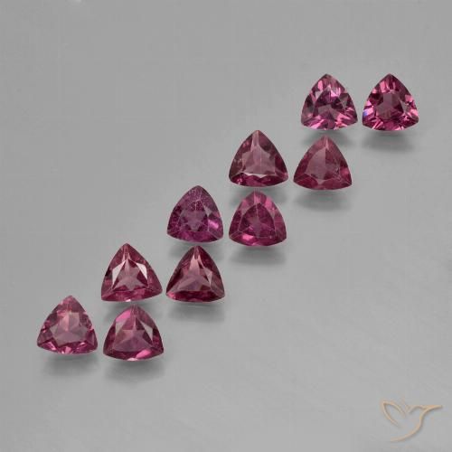3,80 ct natürliche purpurfarbener Rhodolith-Edelsteine, Trillion, VS