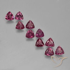 3,80 ct natürliche purpurfarbener Rhodolith-Edelsteine, Trillion, VS