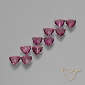 3,80 ct natürliche purpurfarbener Rhodolith-Edelsteine, Trillion, VS