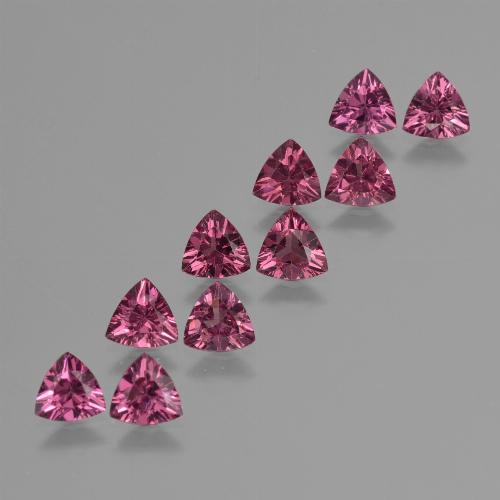 4,22 ct natürliche purpurfarbener Rhodolith-Edelsteine, Trillion, VS