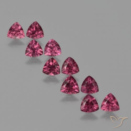 4.67 ct natürliche rötlich-lila Rhodolith-Granat-Edelsteine, Trillion, VS