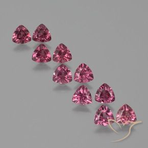 4.93 ct natürliche Magenta-Rosa Rhodolith-Granat-Edelsteine, Trillion, VS