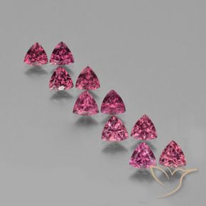 5.43 ct natürliche Magenta-Rosa Rhodolith-Granat-Edelsteine, Trillion, VS